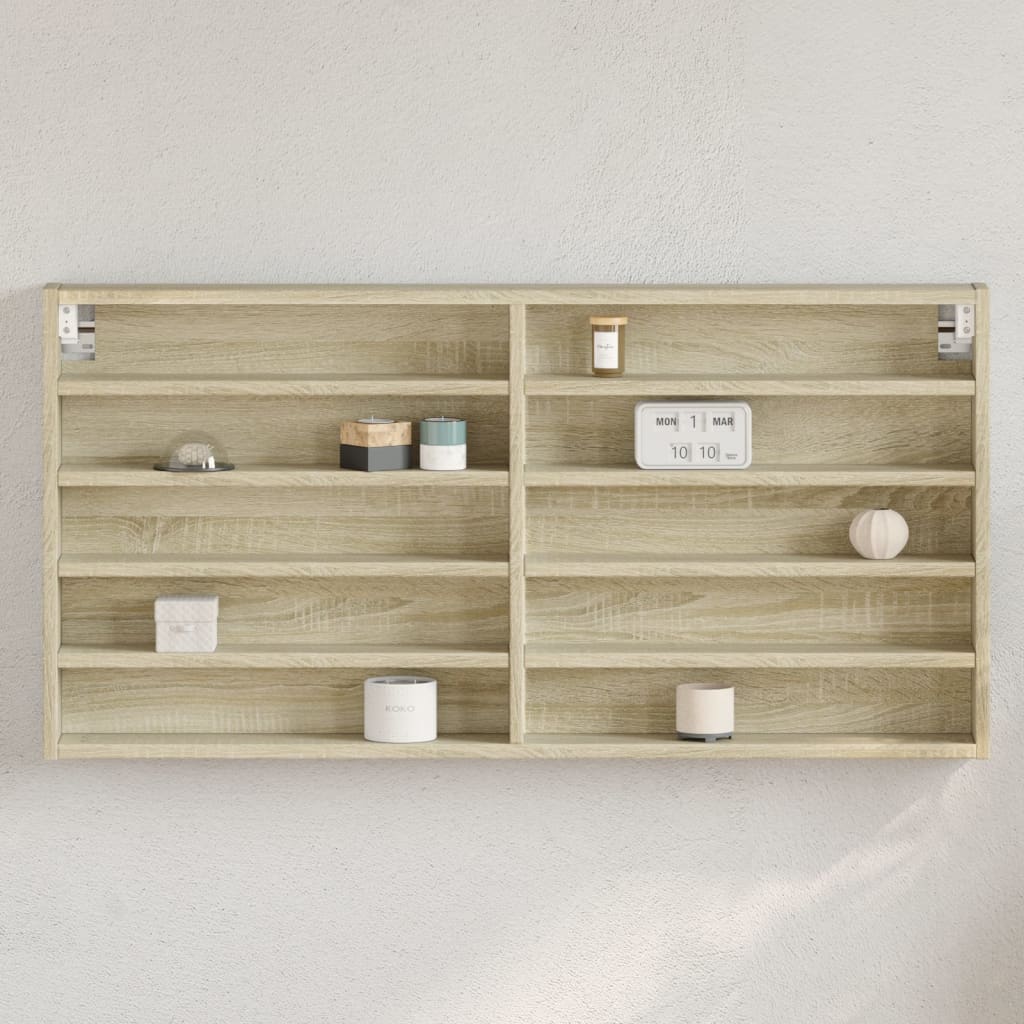 Vetonek Vitrina de madera de ingeniería roble Sonoma 100x8,5x50 cm