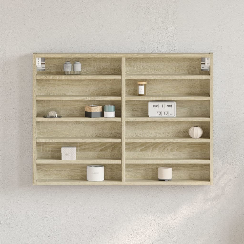 Vitrina de madera de ingeniería roble Sonoma 80x8,5x58 cm