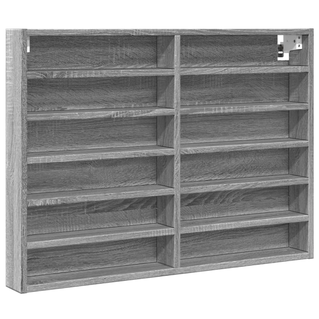 Sonoma Grey Engineering de madeira vitrine 80x8,5x58 cm