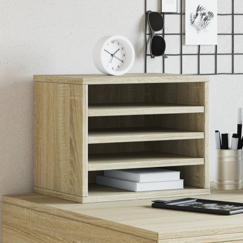 Vetonek Organizador escritorio madera color roble Sonoma 36x26x29,5 cm