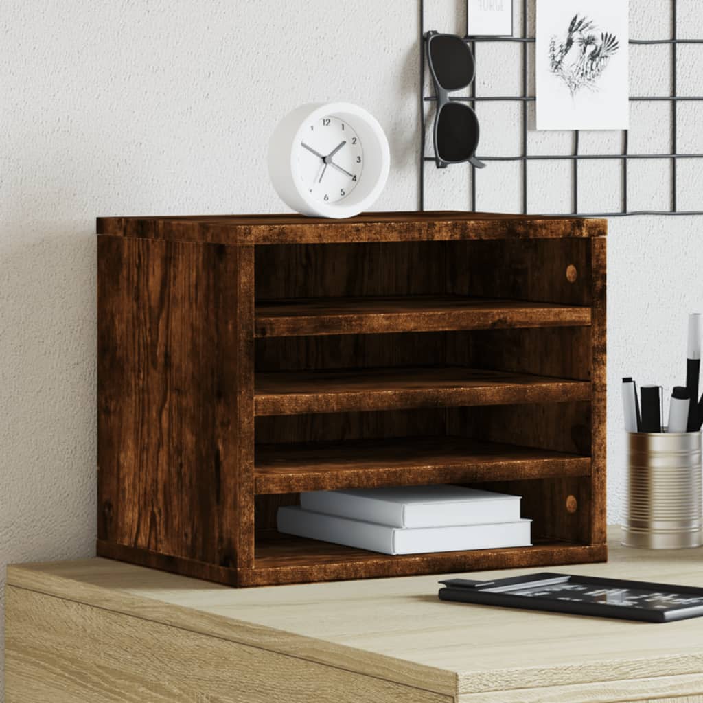 Vetonek Organizador de escritorio madera roble ahumado 36x26x29,5 cm