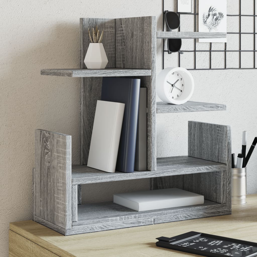 Vetonek Organizador escritorio madera ingeniería gris 49x20x52,5 cm