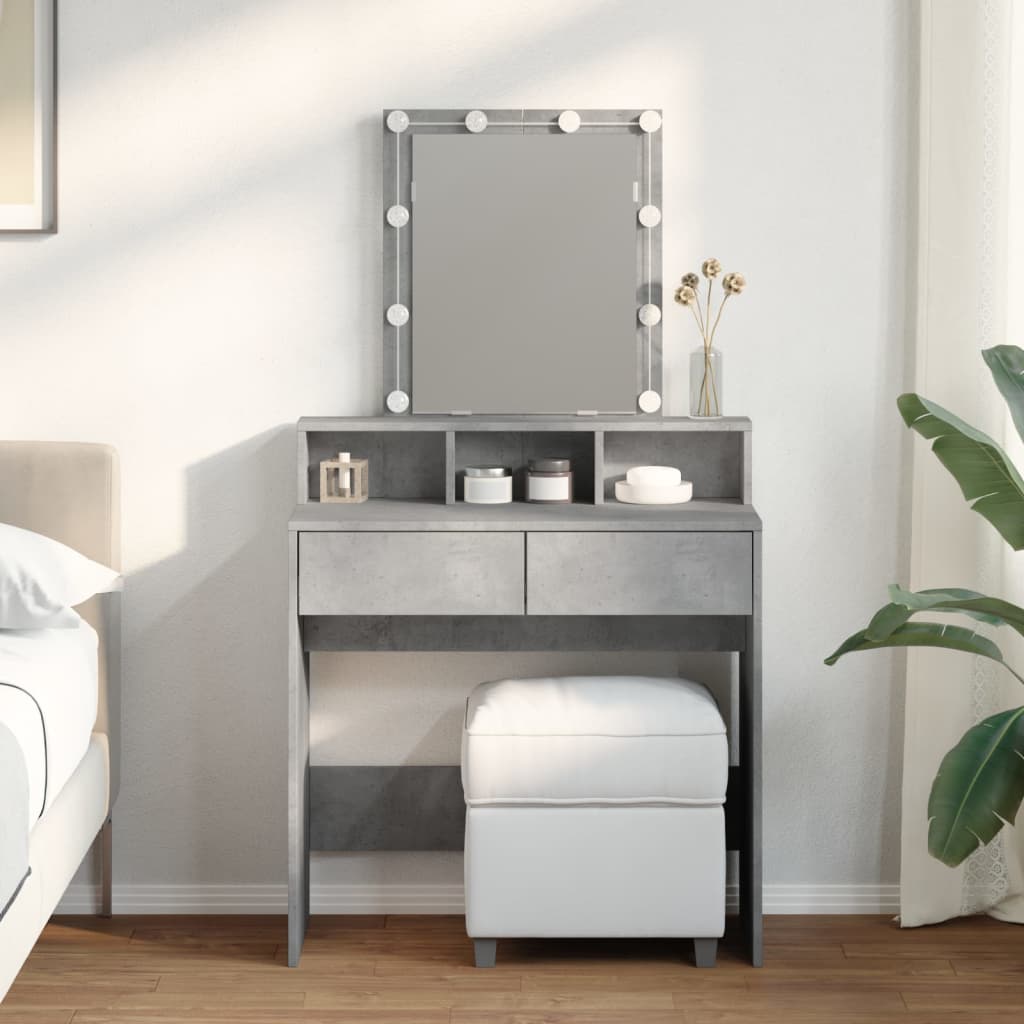 Dresser com luzes LED cinza 80x41x144.5 cm