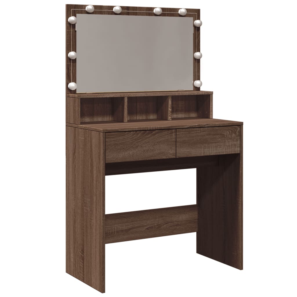 Dresser com LEDs marrons 80x41x134.5 cm