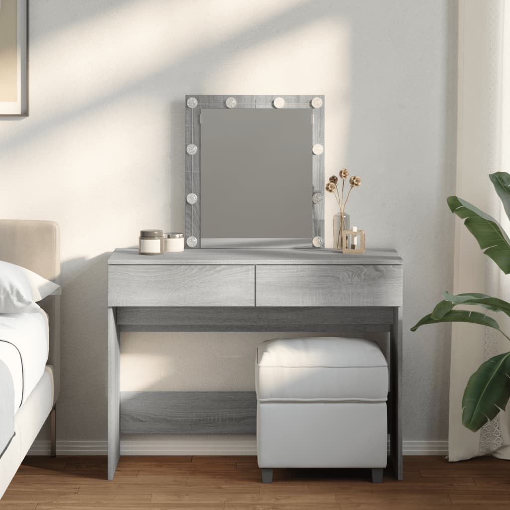 Dresser com luzes LED cinza 100x40x130 cm