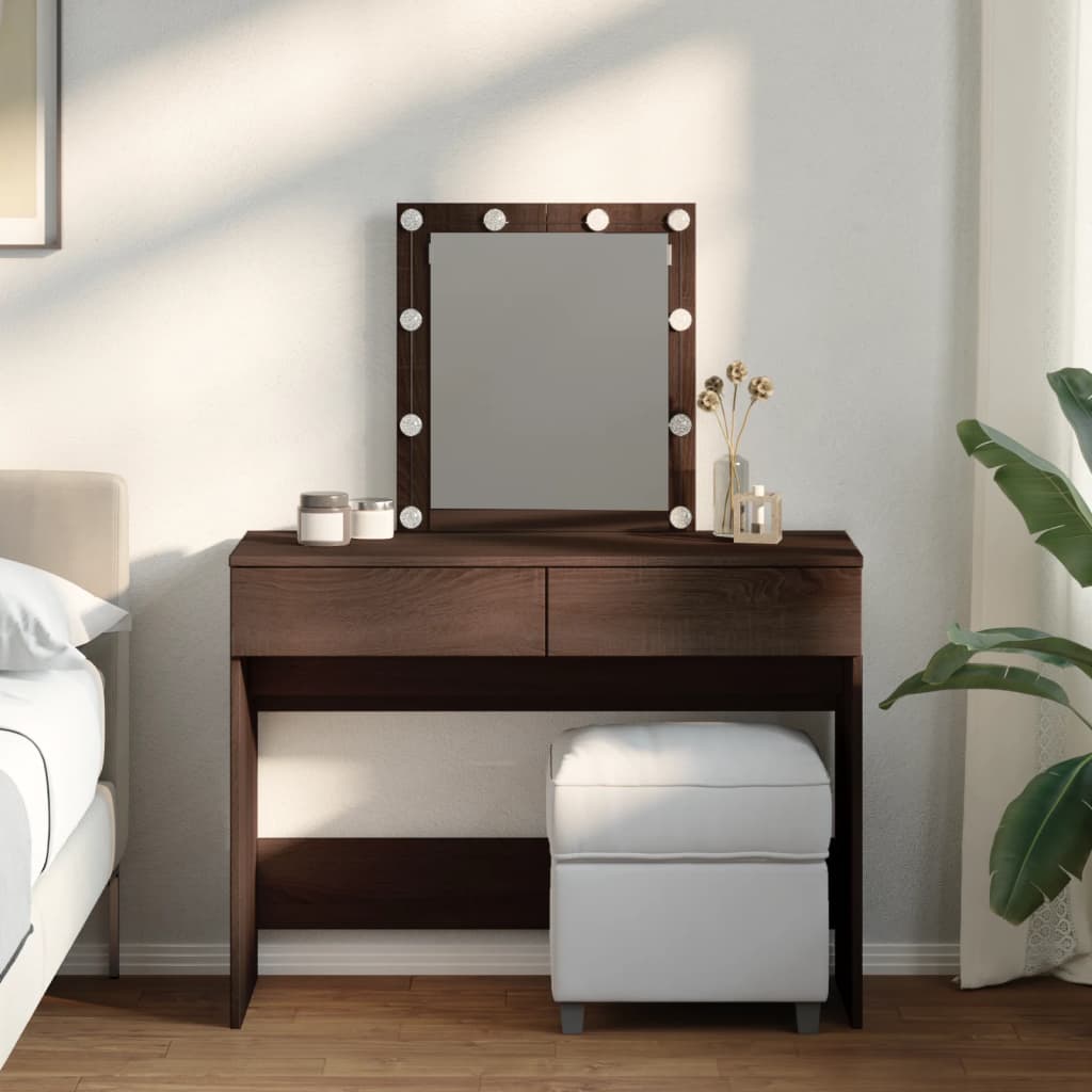 Dresser com LED marrom 100x40x130 cm