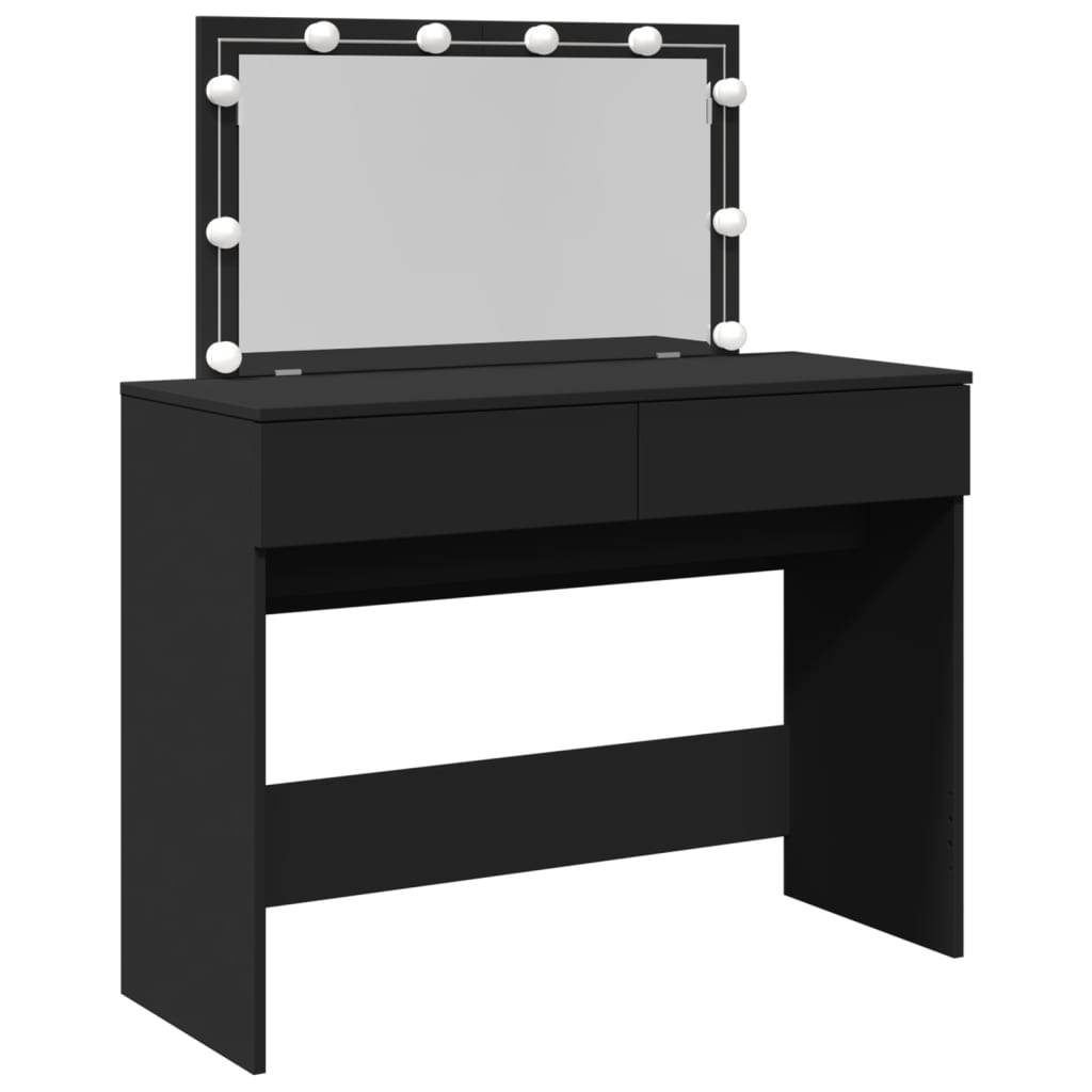 Dresser com luzes LED pretas 100x40x120 cm