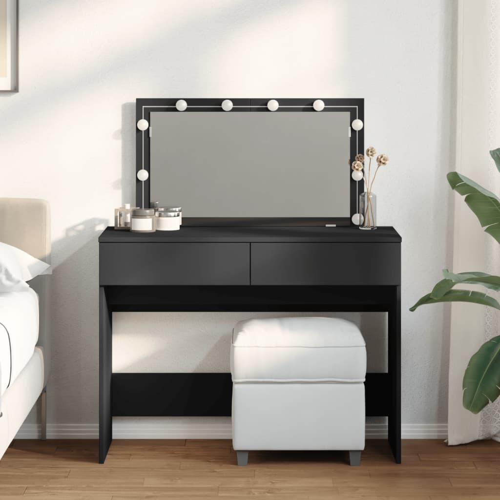 Dresser com luzes LED pretas 100x40x120 cm