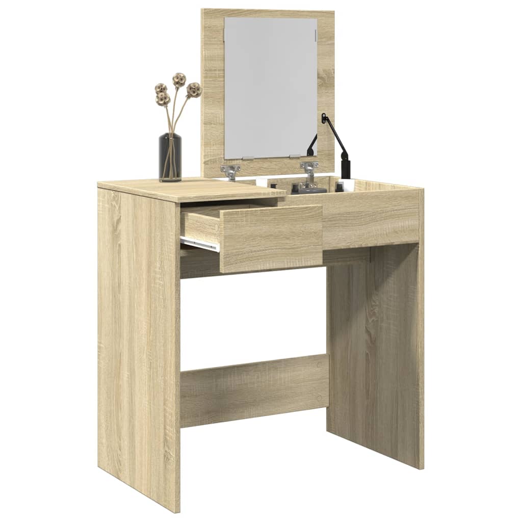 Sonoma Oak Mirror Mesa de penteado 73x46,5x120 cm