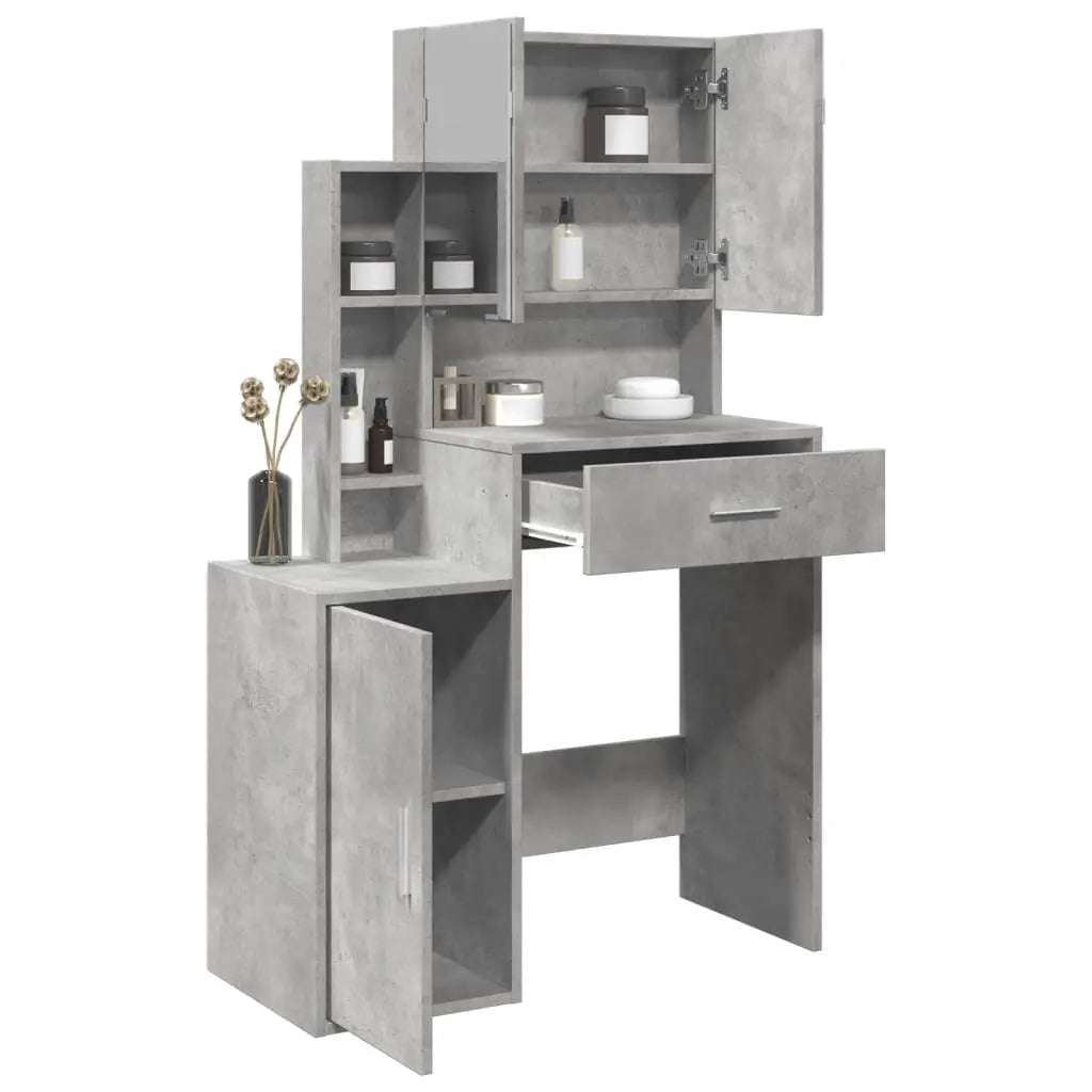 Vetonek Tocador con mueble gris hormigón 80x35x132 cm