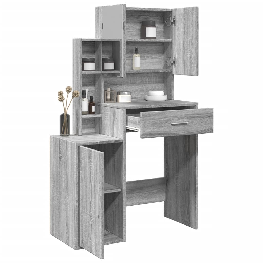 Vetonek Tocador con mueble gris Sonoma 80x35x132 cm