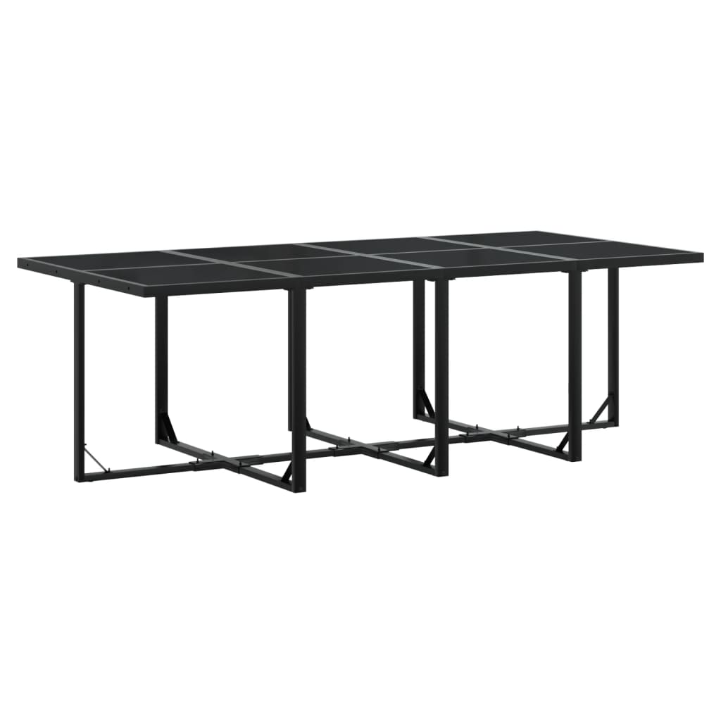 Set de comedor de jardín 9 pzas y cojines ratán sintético negro - Vetonek