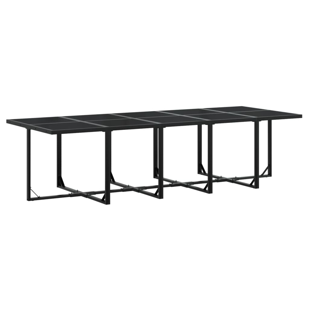 Set de comedor jardín 11 pzas con cojines ratán sintético negro - Vetonek