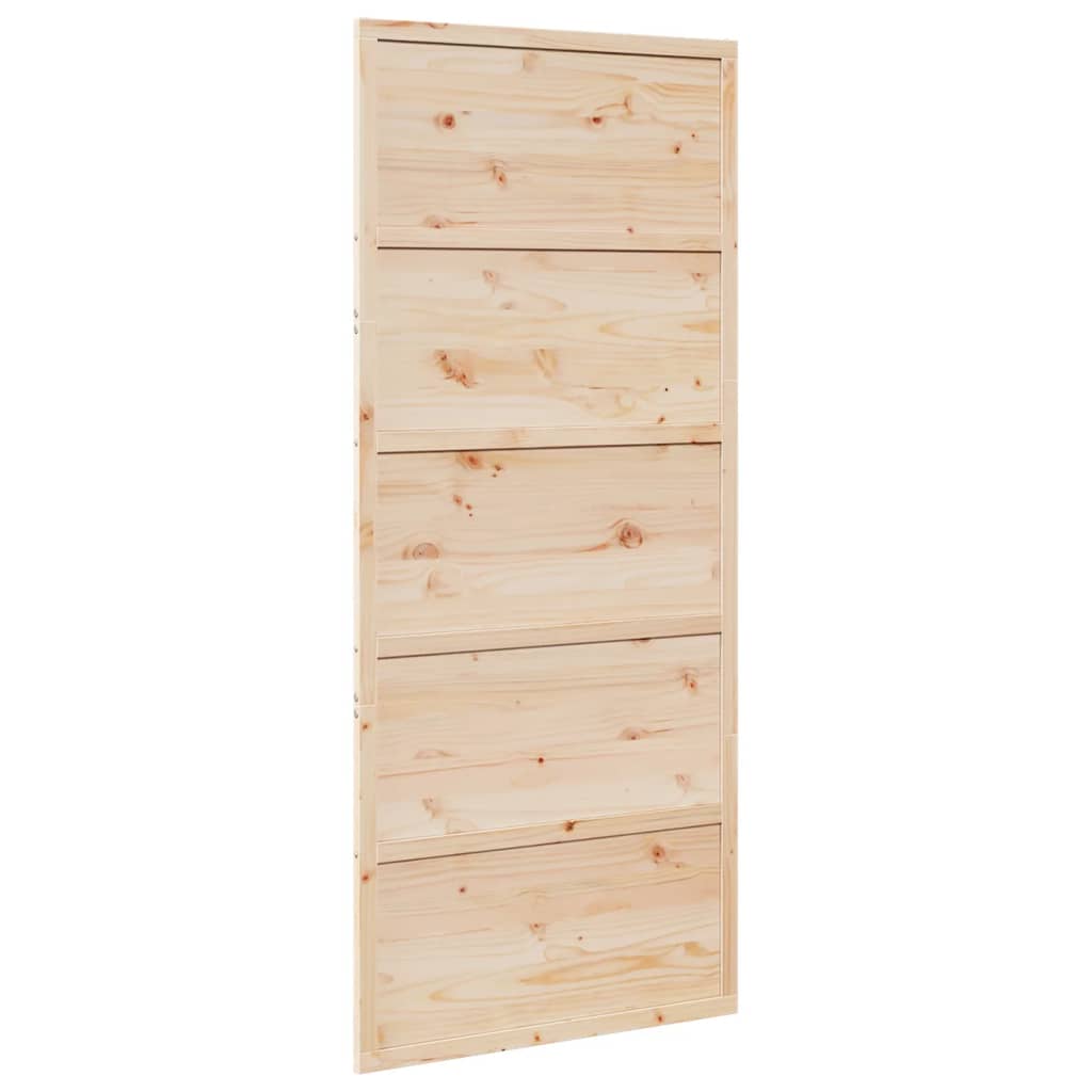 Puerta de granero madera maciza de pino 90x208 cm - Vetonek