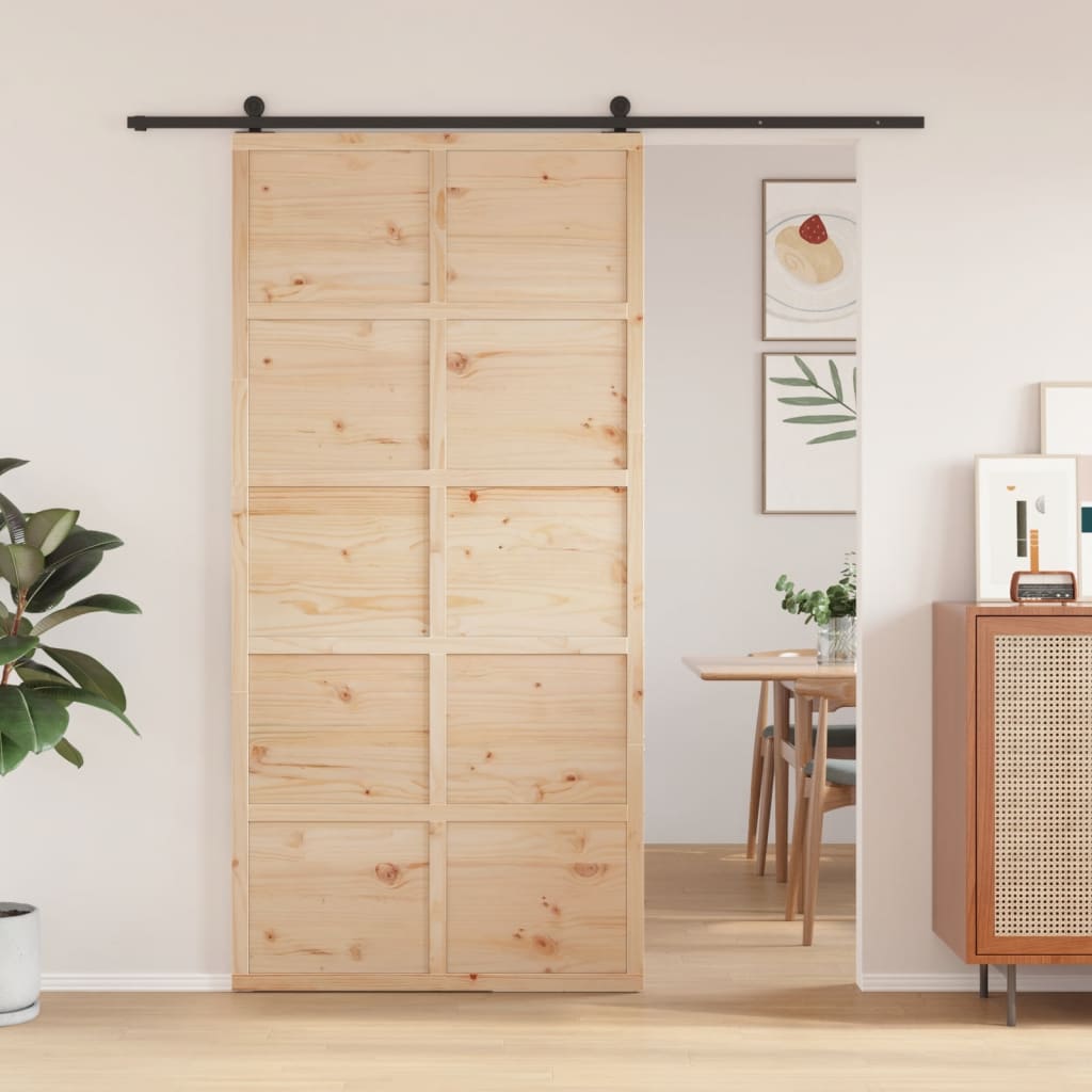 Vetonek Puerta de granero madera maciza de pino 100x208 cm