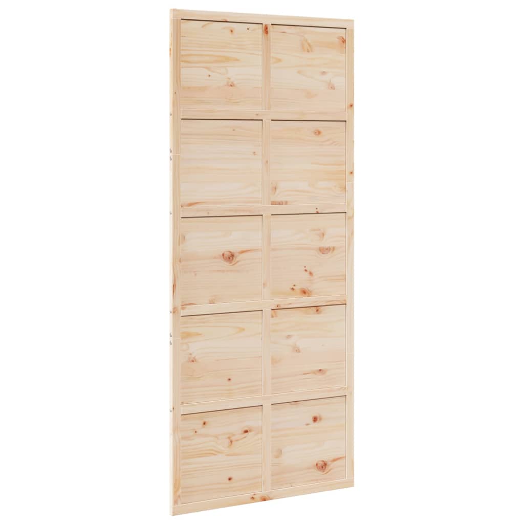 Puerta de granero madera maciza de pino 90x208 cm - Vetonek