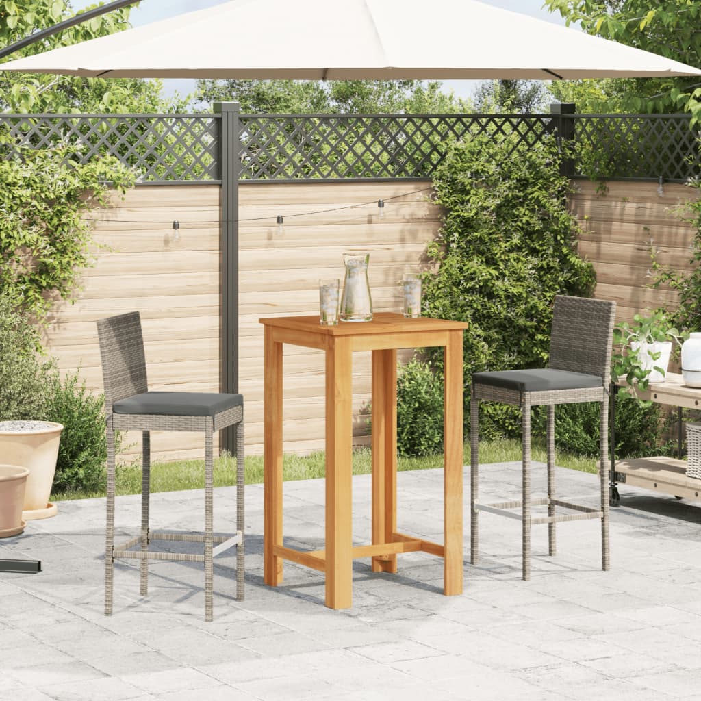 Garden Table and Taburetes 3 Pzas Wood Ace