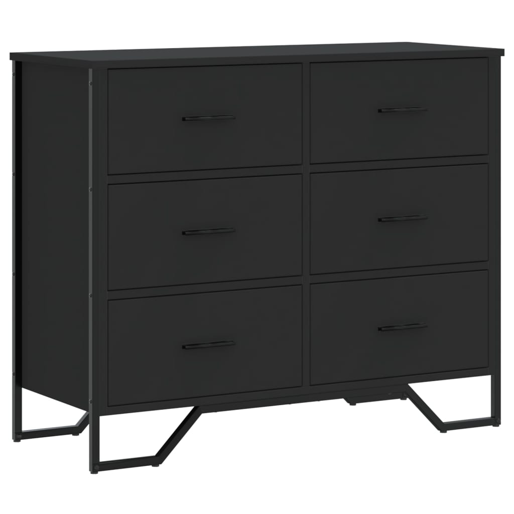 Vetonek Cómoda madera de ingeniería negro 91x35,5x74,5 cm
