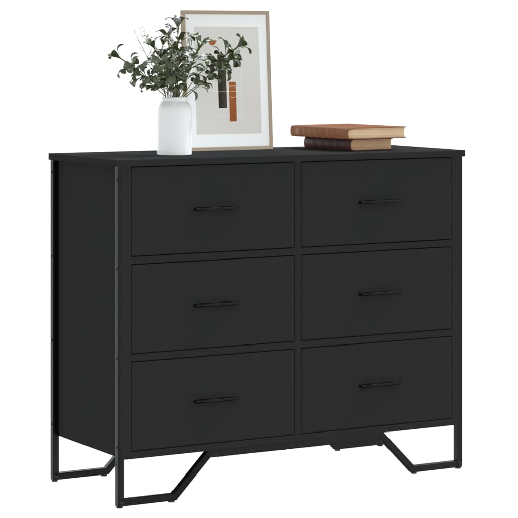 Cómoda madera de ingeniería negro 91x35,5x74,5 cm v4684 Vetonek