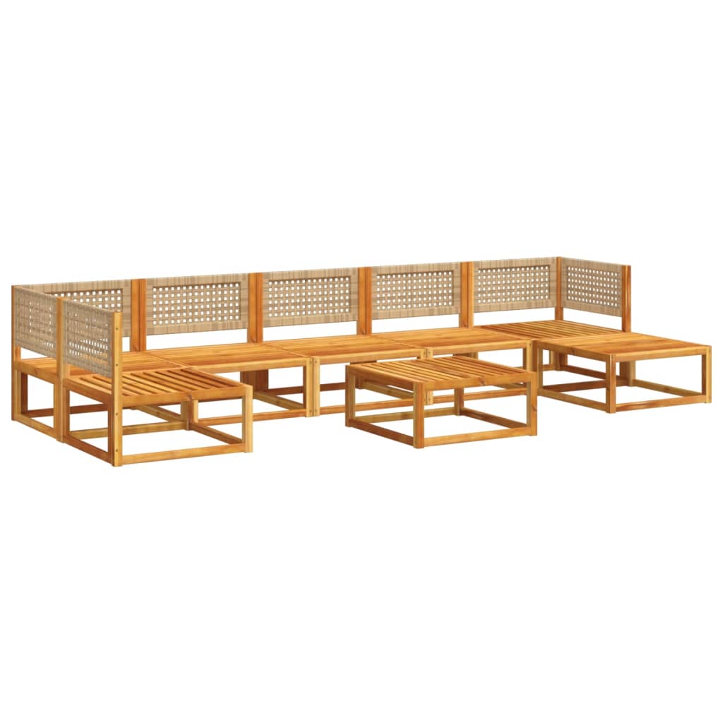 Set de sofás de jardín con cojines 8 pzas madera maciza acacia