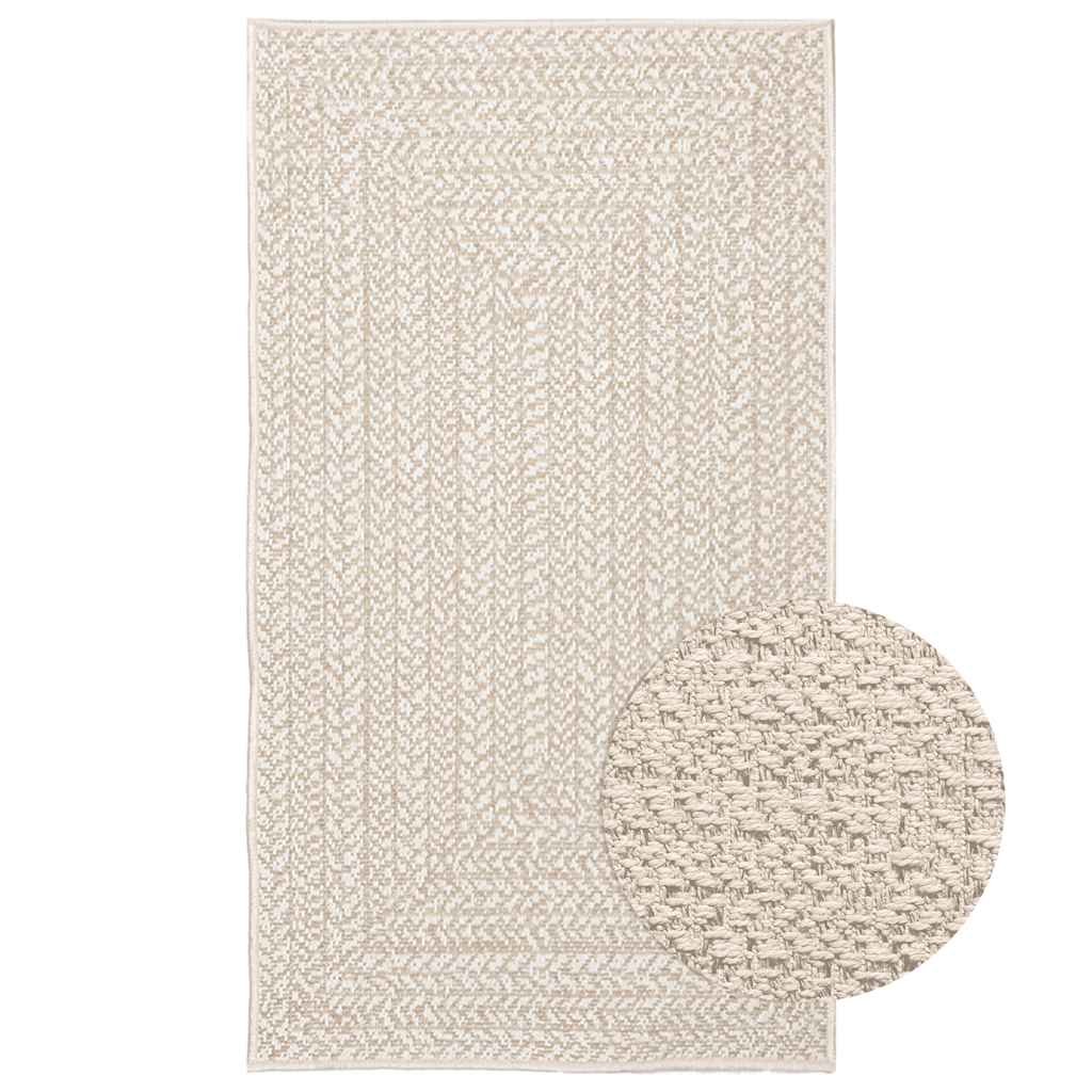 Vetonek Alfombra ZIZUR apariencia yute interior exterior crema 60x110cm