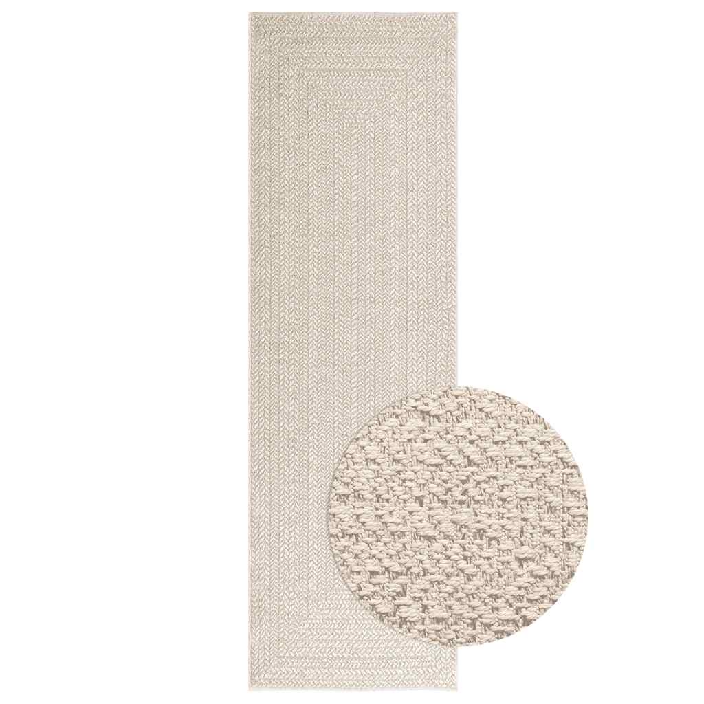 Vetonek Alfombra ZIZUR apariencia yute interior exterior crema 80x250cm