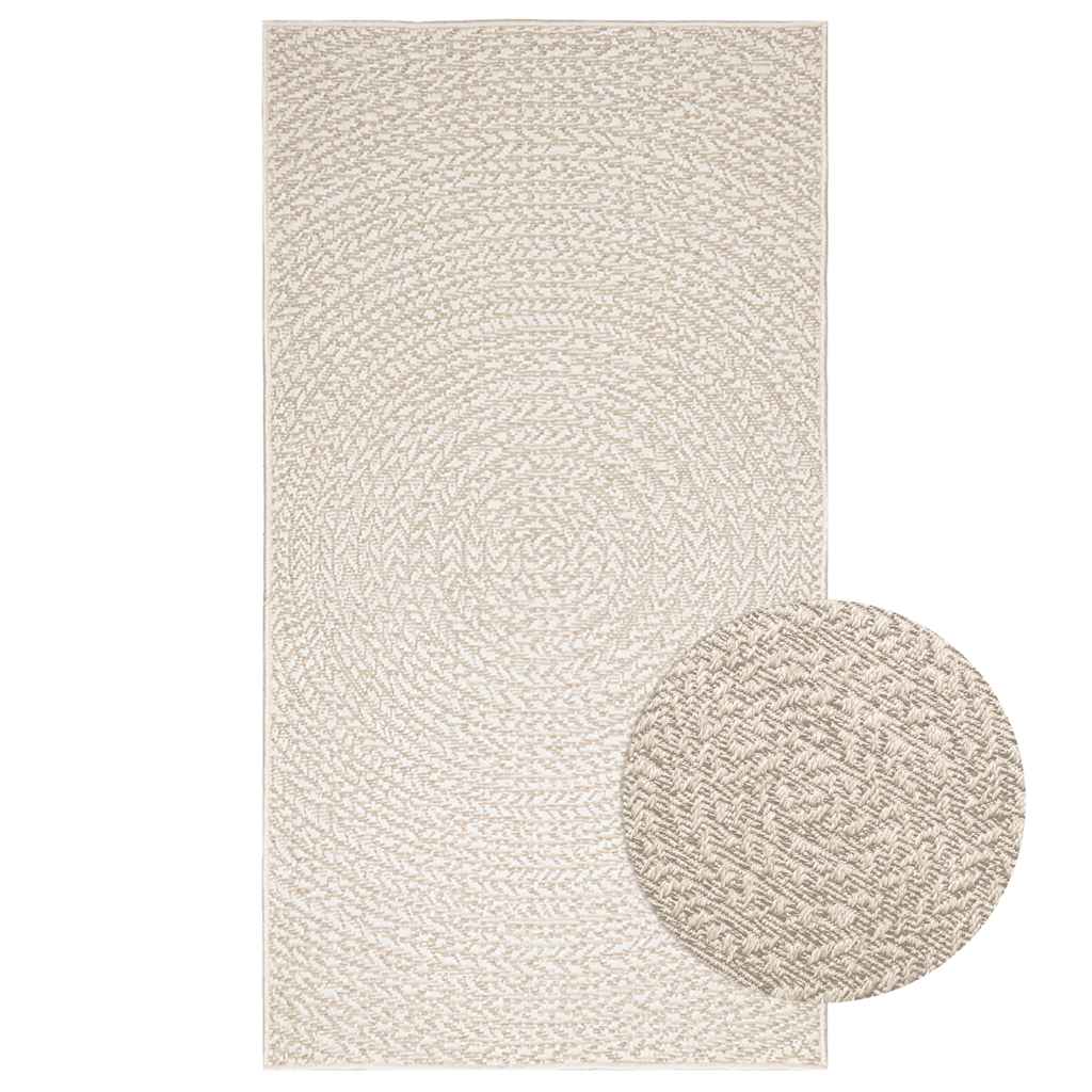 Vetonek Alfombra ZIZUR apariencia yute interior exterior crema 80x150cm