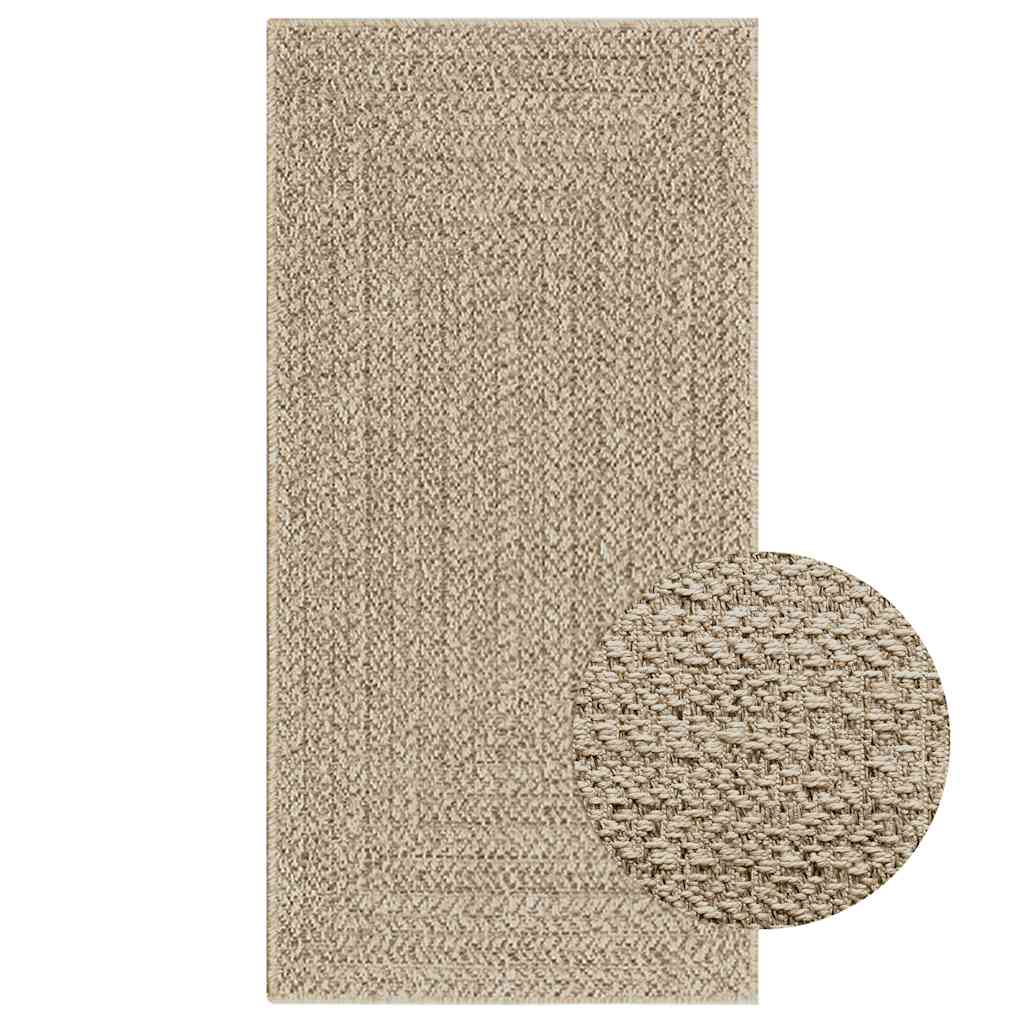 Vetonek Alfombra ZIZUR apariencia yute interior exterior beige 60x110cm