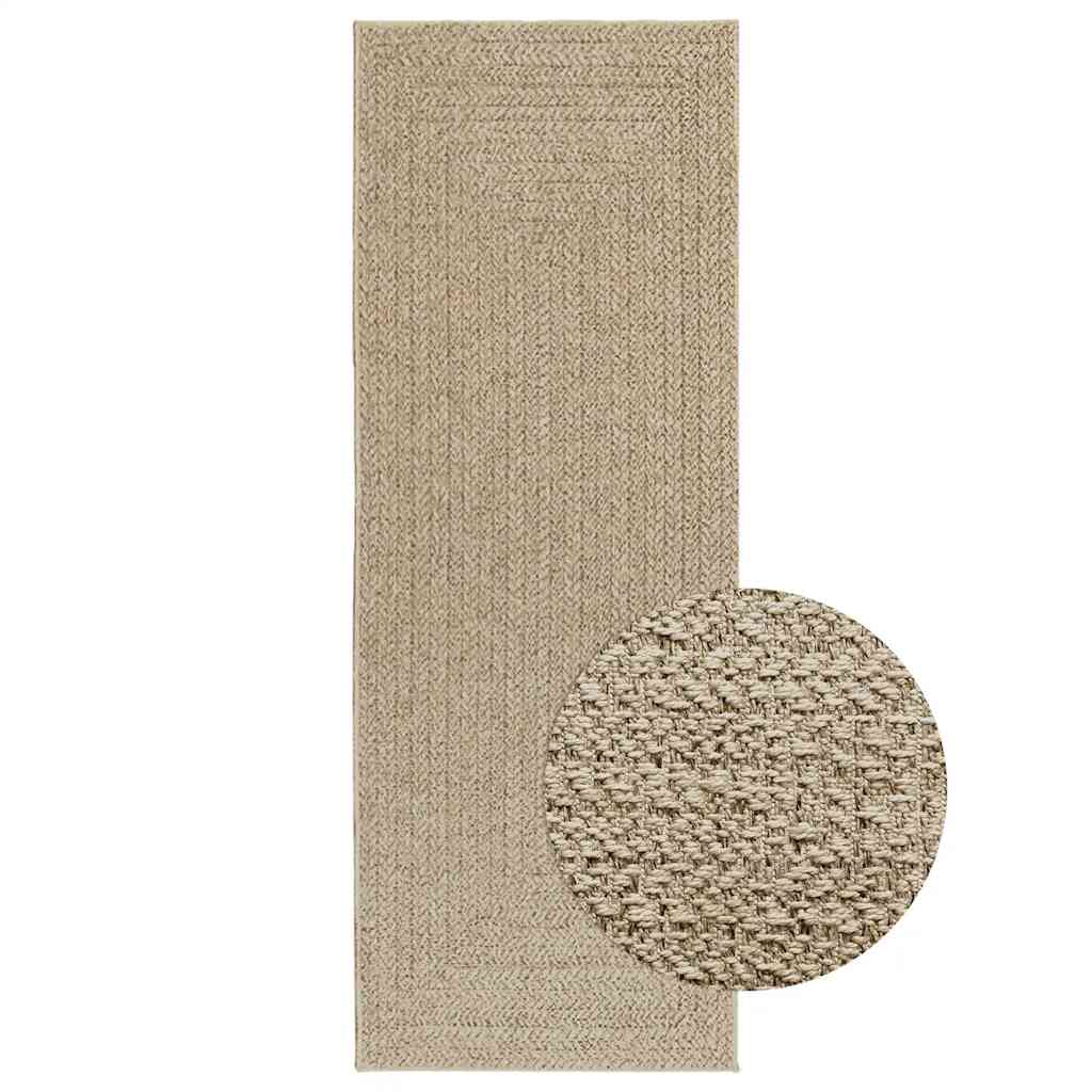 Vetonek Alfombra ZIZUR apariencia yute interior exterior beige 80x200cm