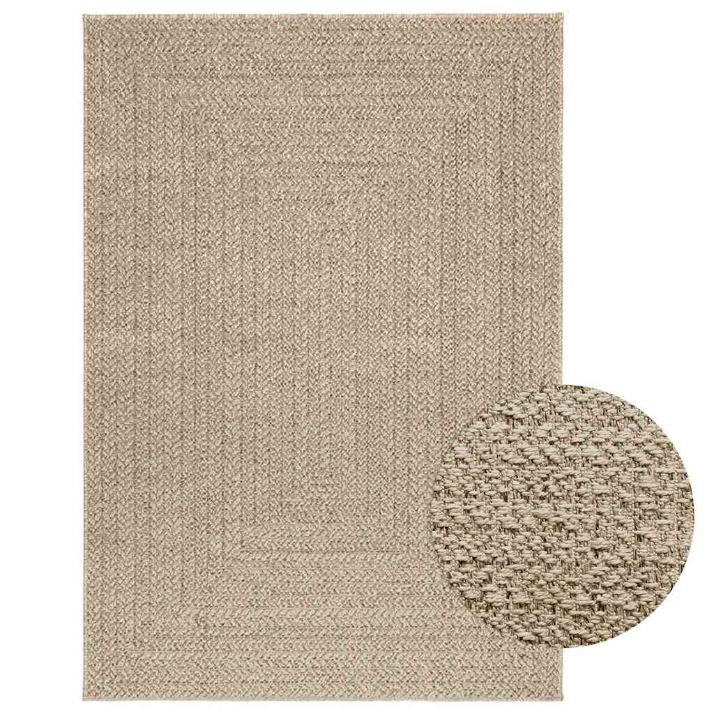 Vetonek Alfombra ZIZUR aspecto yute interior/exterior beige 120x170 cm