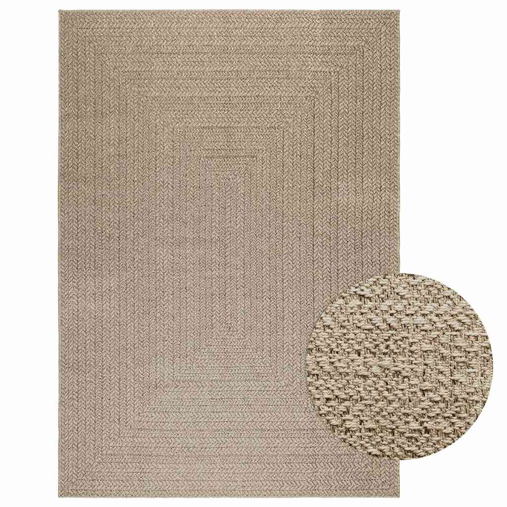 Vetonek Alfombra ZIZUR aspecto yute interior/exterior beige 160x230 cm