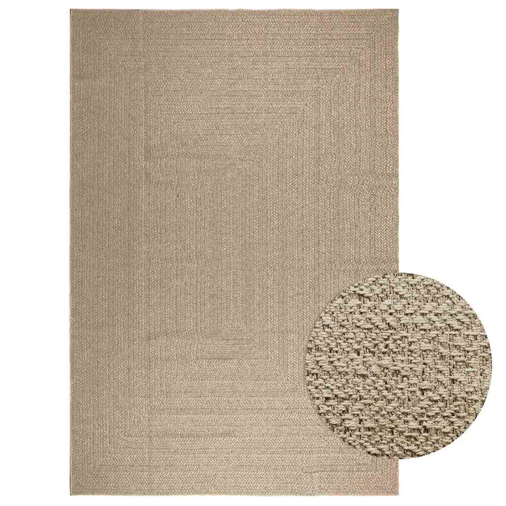 Vetonek Alfombra ZIZUR aspecto yute interior/exterior beige 240x340 cm