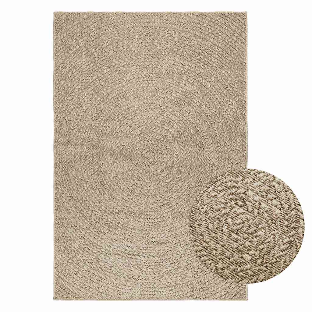 Vetonek Alfombra ZIZUR aspecto yute interior/exterior beige 120x170 cm