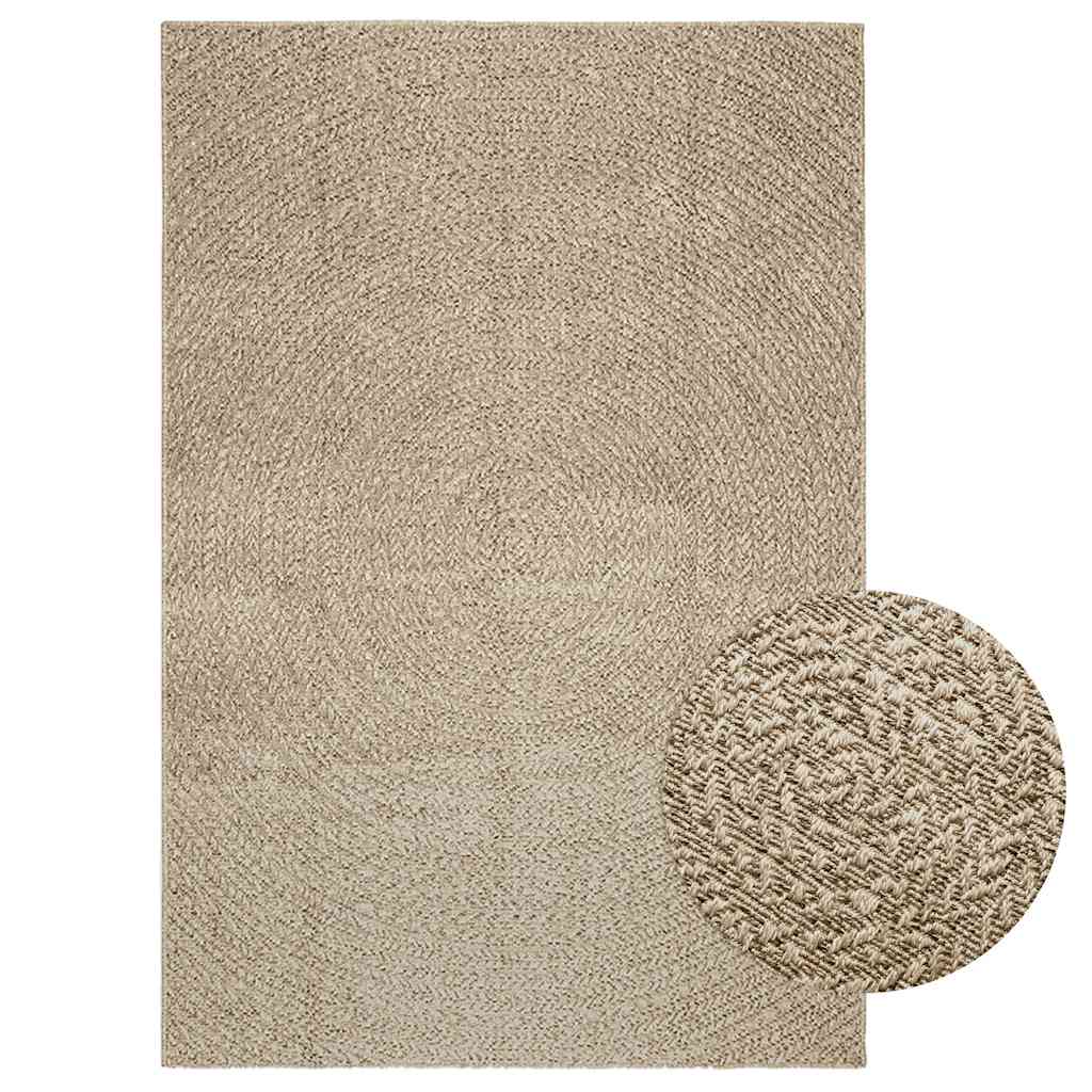 Vetonek Alfombra ZIZUR aspecto yute interior/exterior beige 140x200 cm