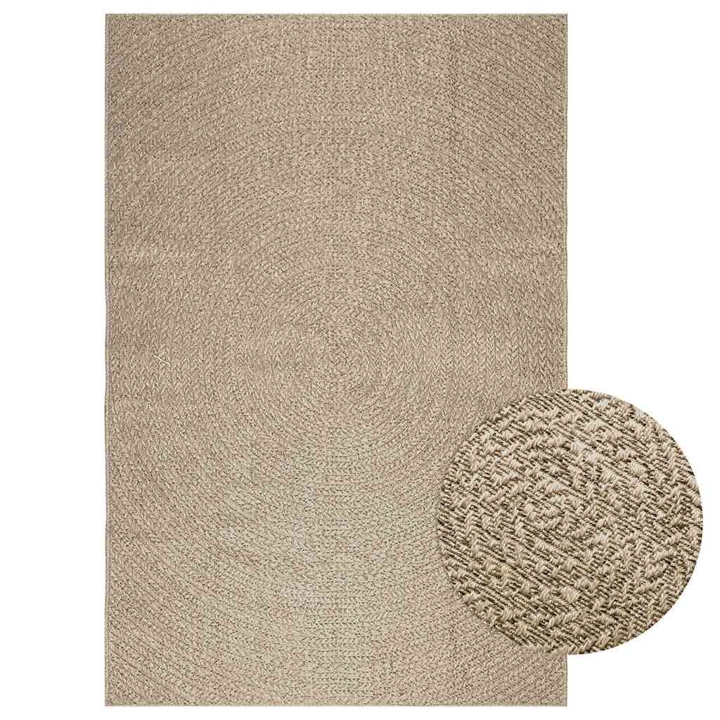 Vetonek Alfombra ZIZUR aspecto yute interior/exterior beige 160x230 cm