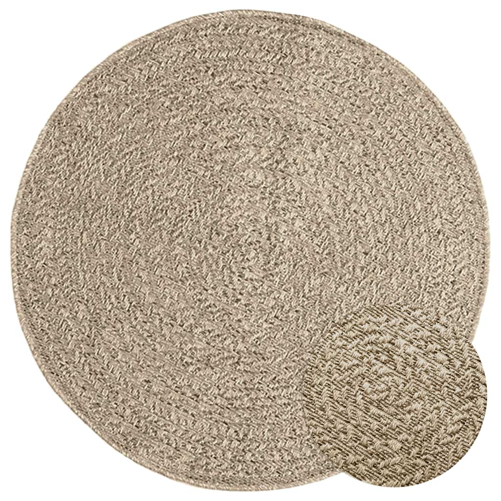 Vetonek Alfombra ZIZUR aspecto yute interior/exterior beige Ø 90 cm