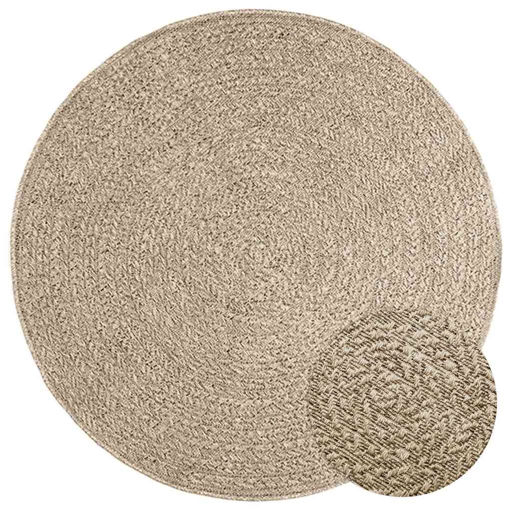 Vetonek Alfombra ZIZUR aspecto yute interior/exterior beige Ø 120 cm