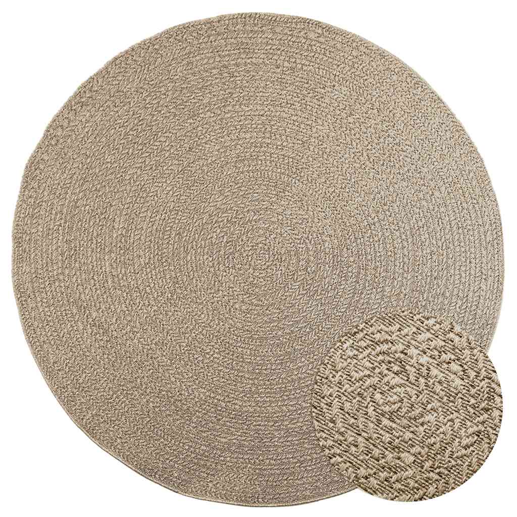 Vetonek Alfombra ZIZUR aspecto yute interior/exterior beige Ø 200 cm