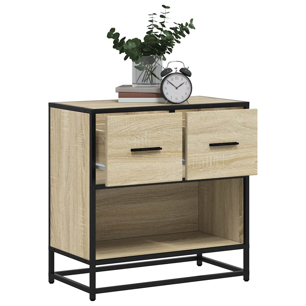 Vetonek Mesita de noche roble sonoma 60x31x60 cm madera contrachapada