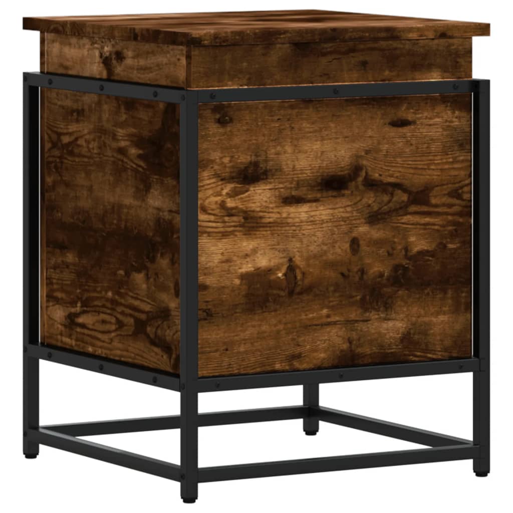 Vetonek Storage box with smoked oak wood lid 40x40x51.5 cm