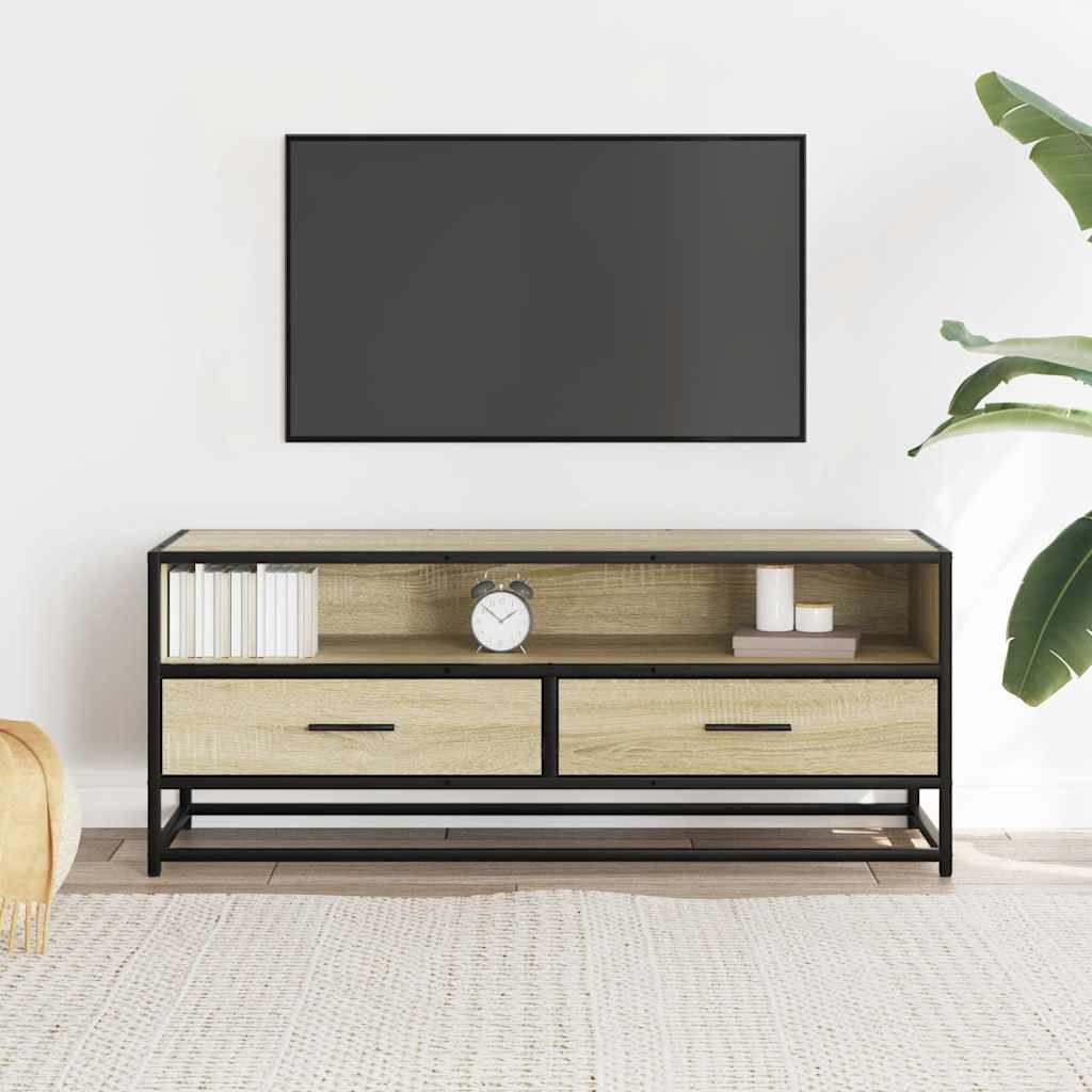 Mueble TV metal y madera sintetizada Nexus roble Sonoma 100x34,5x40 cm