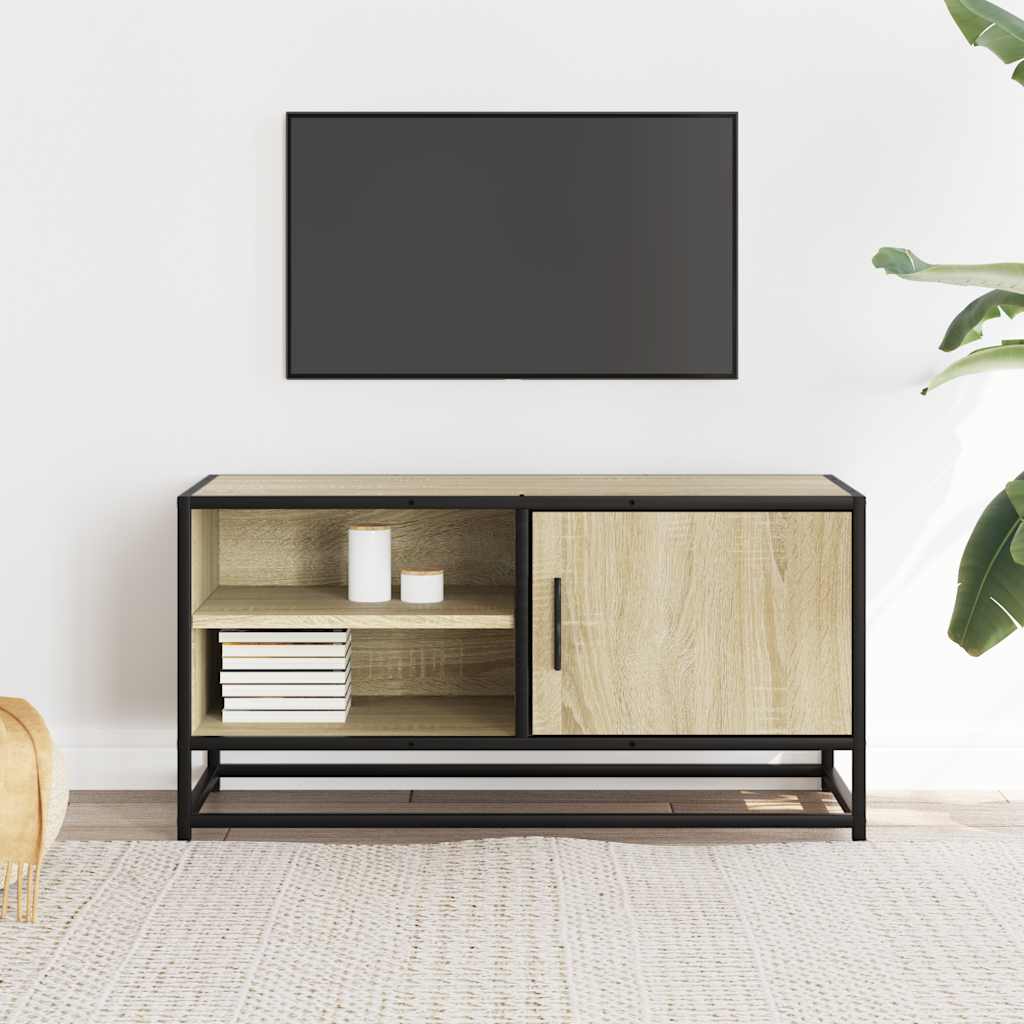 Mueble TV metal y madera sintetizada Nexus roble Sonoma 80x34,5x40 cm