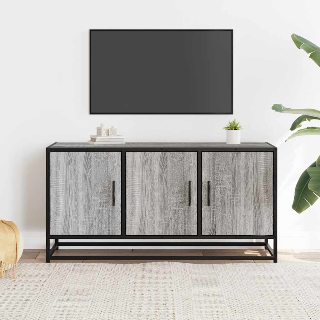 Mueble TV madera sintetizada Nexus y metal gris Sonoma 100x35x50 cm