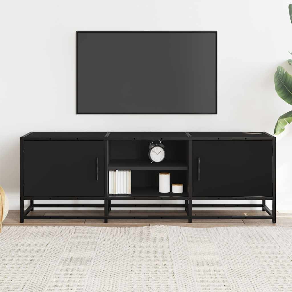 Ingegneria dei mobili TV e legno in metallo nero 120x35x41 cm