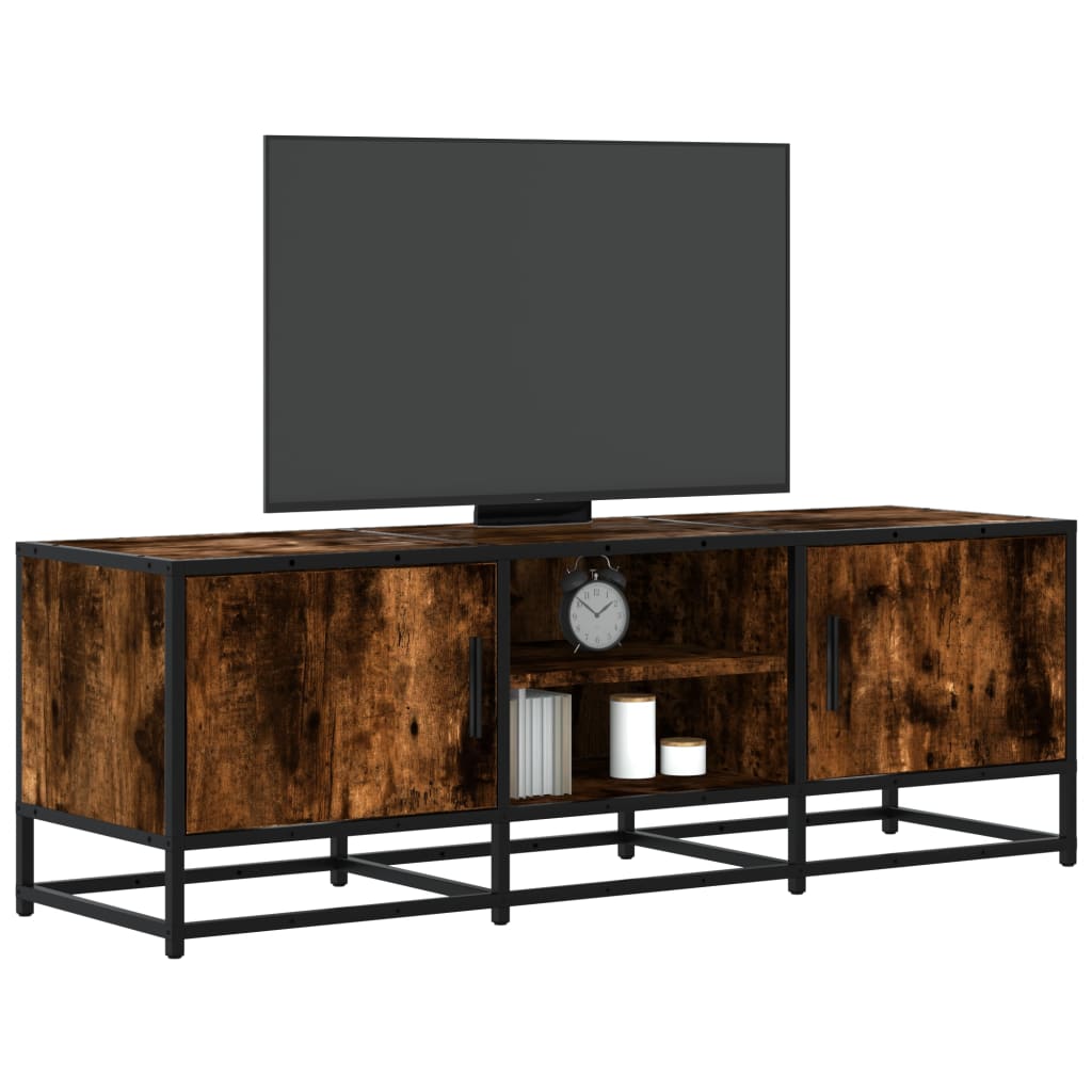 Vetonek Mueble TV metal y madera ingeniería roble humo 120x35x41 cm