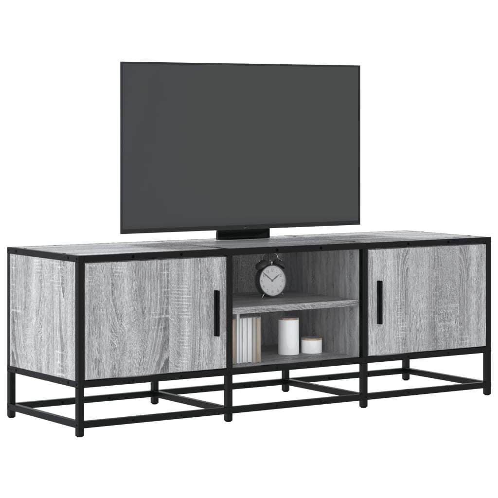 Vetonek Mueble TV madera ingeniería y metal gris Sonoma 120x35x41 cm