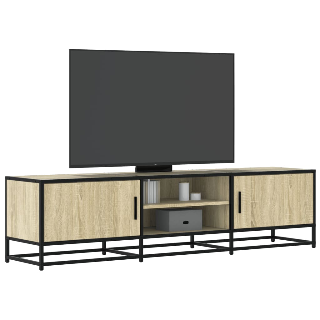 Vetonek Mueble TV metal y madera ingeniería roble Sonoma 160x35x41 cm