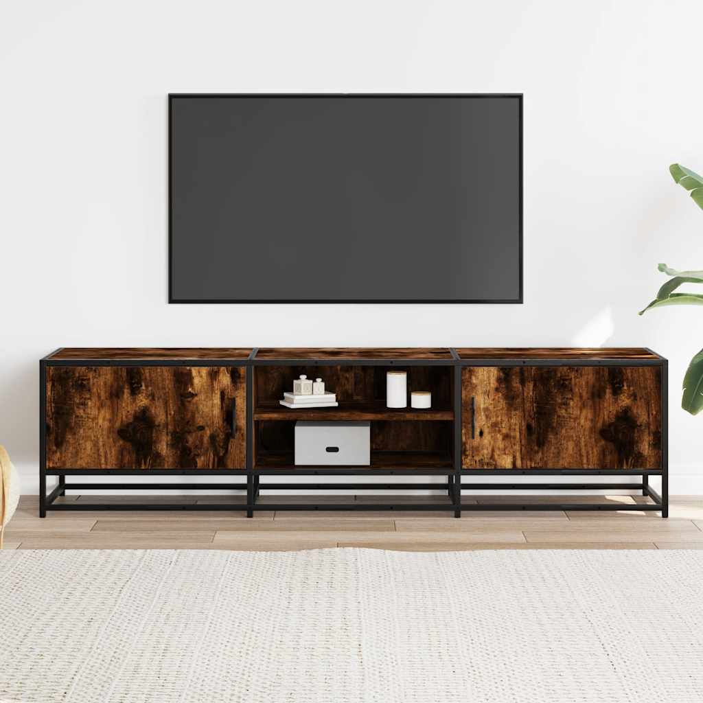 Mueble TV metal y madera sintetizada Nexus roble humo 160x35x41 cm