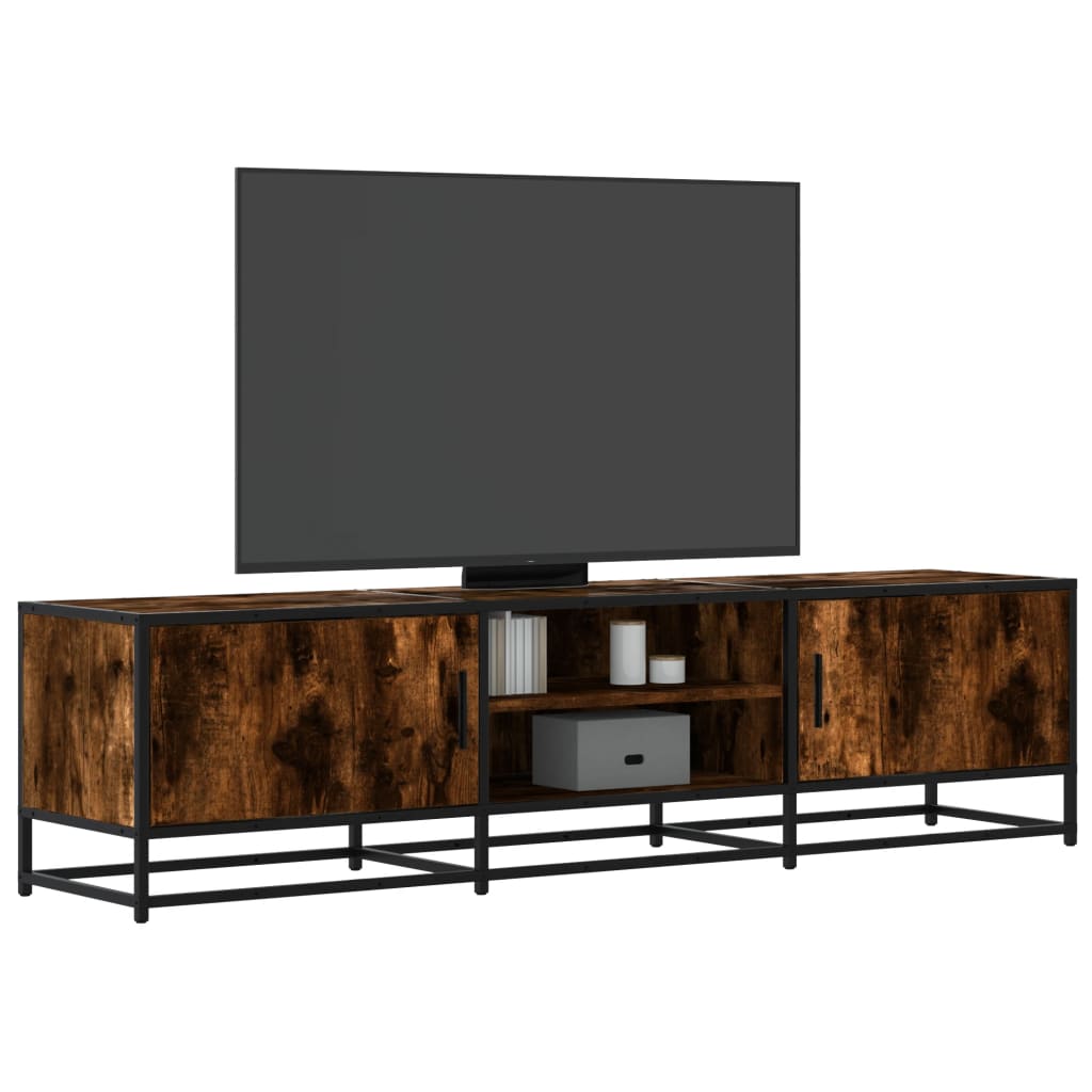 Vetonek Mueble TV metal y madera ingeniería roble humo 160x35x41 cm