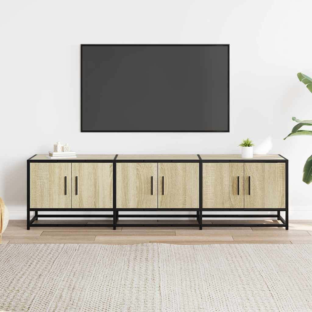 TV METAL et NEXUS WOOD SYNTHESISÉ ROBLE SONOMA 150X35X41 CM